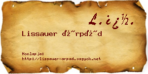 Lissauer Árpád névjegykártya